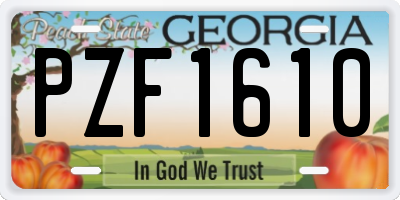 GA license plate PZF1610