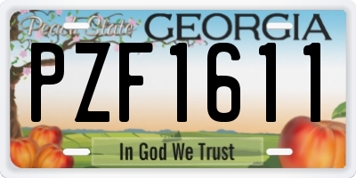 GA license plate PZF1611