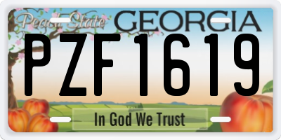 GA license plate PZF1619