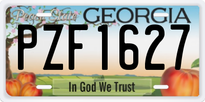 GA license plate PZF1627