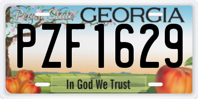 GA license plate PZF1629