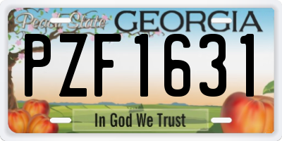 GA license plate PZF1631