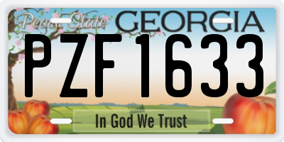 GA license plate PZF1633