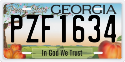 GA license plate PZF1634