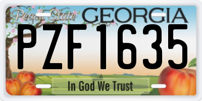 GA license plate PZF1635