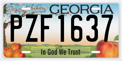 GA license plate PZF1637