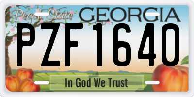GA license plate PZF1640