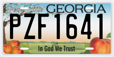 GA license plate PZF1641