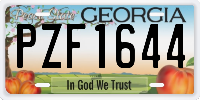 GA license plate PZF1644