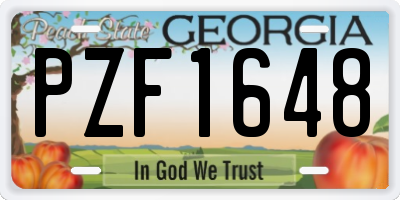 GA license plate PZF1648