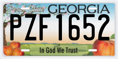 GA license plate PZF1652