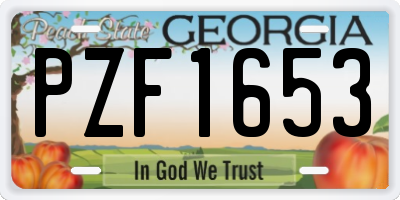 GA license plate PZF1653