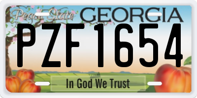 GA license plate PZF1654