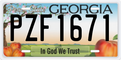 GA license plate PZF1671