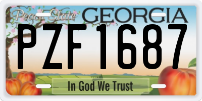 GA license plate PZF1687