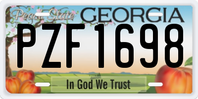 GA license plate PZF1698