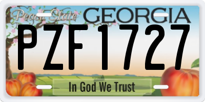 GA license plate PZF1727
