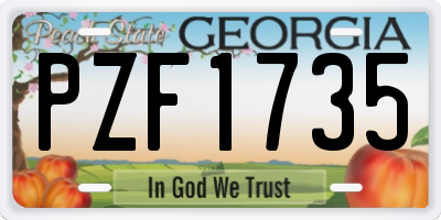 GA license plate PZF1735