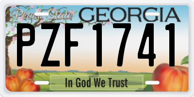 GA license plate PZF1741
