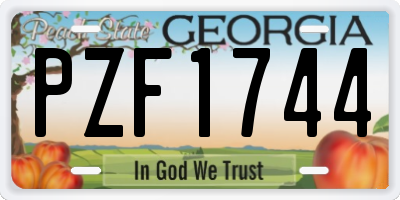 GA license plate PZF1744