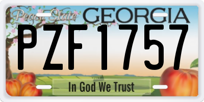 GA license plate PZF1757