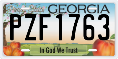 GA license plate PZF1763