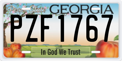 GA license plate PZF1767