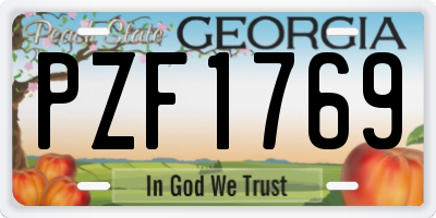 GA license plate PZF1769