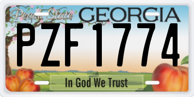 GA license plate PZF1774
