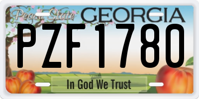 GA license plate PZF1780
