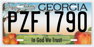 GA license plate PZF1790