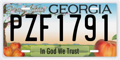 GA license plate PZF1791