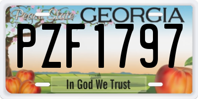 GA license plate PZF1797