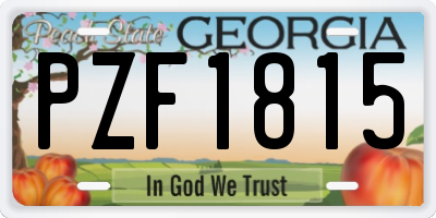 GA license plate PZF1815