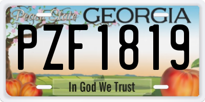 GA license plate PZF1819