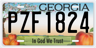 GA license plate PZF1824