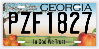 GA license plate PZF1827