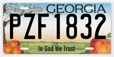 GA license plate PZF1832