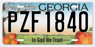 GA license plate PZF1840