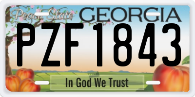 GA license plate PZF1843
