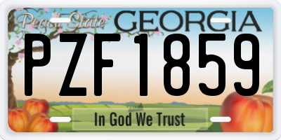 GA license plate PZF1859