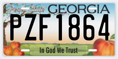 GA license plate PZF1864