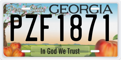 GA license plate PZF1871