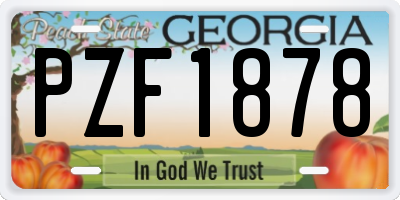 GA license plate PZF1878