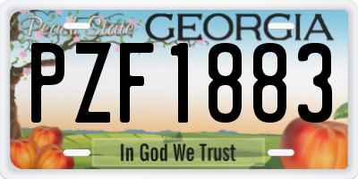 GA license plate PZF1883