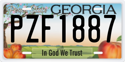 GA license plate PZF1887