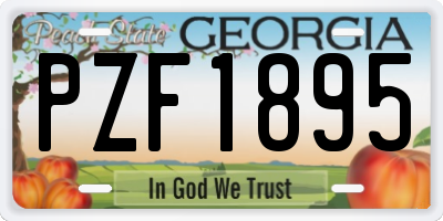 GA license plate PZF1895