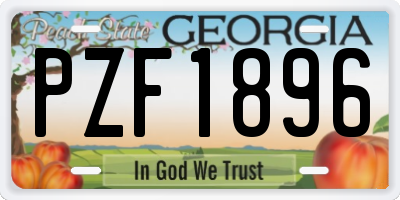 GA license plate PZF1896