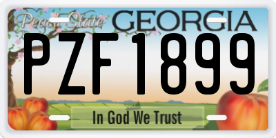 GA license plate PZF1899