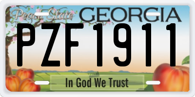 GA license plate PZF1911